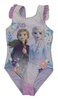 Světlefialové jednodílné plavky s Frozen a volánky Disney