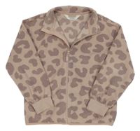Starorožovo-fialová vzorovaná fleecová propínací mikina H&M