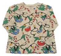 Béžové triko s vánočním motivem H&M