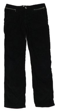Černé skinny manšestráky se zipy Zara