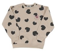 Světlerůžová mikina se srdíčky a nápisem Primark