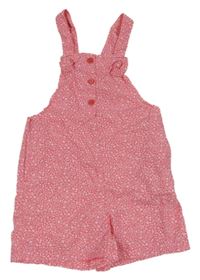 Světlerůžový kraťasový overal s květinami KIDS