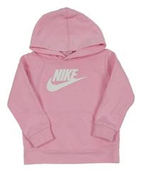 Světlerůžová mikina s logem a kapucí Nike