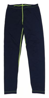 Tmavomodré thermo kalhoty se zeleným pruhem Benger