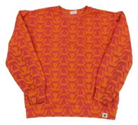 Oranžovo-růžová vzorovaná mikina 