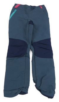 Tmavomodrošedé šusťákové outdoorové kalhoty Quechua
