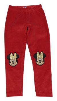 Červené sametové legíny s Minnií Disney