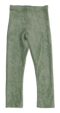 Khaki sametové žebrované legíny Matalan