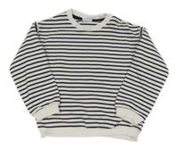 Bílo-tmavomodrá pruhovaná oversize mikina F&F