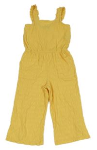 Žlutý pruhovaný culottes overal Primark