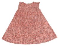 Červeno-modro-bílé květované lehké šaty Zara