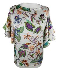 Dámská bílá květovaná saténová halenka H&M
