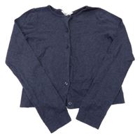 Tmavomodrý propínací crop svetr H&M
