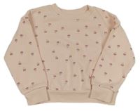 Světlerůžová oversize květovaná mikina Primark