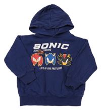 Tmavomodrá mikina se Sonicem a kapucí H&M
