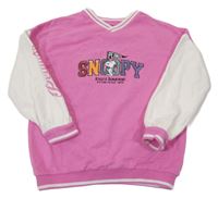 Růžovo-bílá mikina se Snoopym M&S