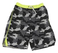 Army-neonově žluté plážové kraťasy s kapsou C&A
