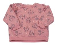 Růžová puntíkatá mikina s Minnie a volánky Disney