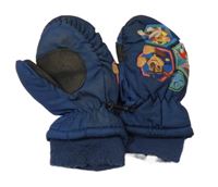 Tmavomodré šusťákové zimní palcové rukavice s PAW PATROL