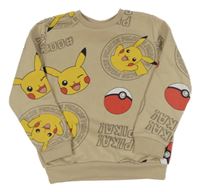 Béžová mikina s Pikachu a Pokébally Primark