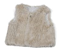Smetanová kožešinová podšitá vesta H&M