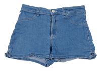 Modré elastické riflové kraťasy H&M