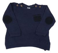Tmavomodrý svetr s manšestrovou kapsou H&M