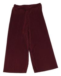 Červené plisované culottes kalhoty 