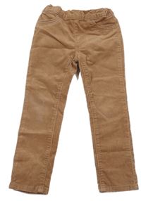 Hnědé manšestrové elastické kalhoty H&M