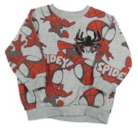 Šedo-červená vzorovaná mikina se Spidermanem Marvel