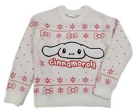 Bílo-červený vzorovaný svetr s Cinnamonroll