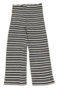 Béžovo-tmavomodré pruhoané pletené kalhoty George