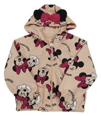 Lososová propínací mikina s Minnie a kapucí Disney