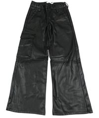 Černé culottes koženkové kalhoty s kapsou Name it