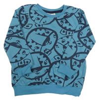 Modrá oversize mikina s leopardy So Cute