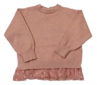 Starorůžový svetr se síťovinou Primark