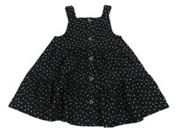 Černé puntíkaté šaty s knoflíky Primark
