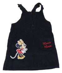 Tmavomodré manšestrové šaty s Minnie Disney