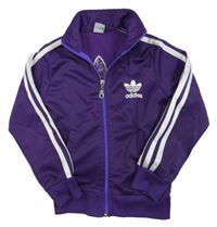 Fialová sportovní propínací mikina Adidas