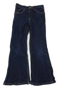 Tmavomodré flare leg waist rifle H&M