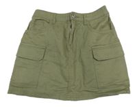 Khaki plátěná cargo sukně New Look