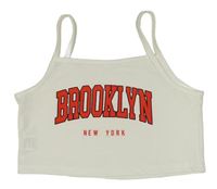 Bílý crop top s nápisem