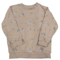 Světlerůžová mikina s jednorožci F&F