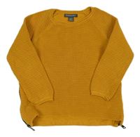 Okrový žebrovaný svetr Primark