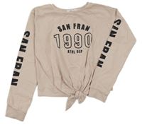 Růžová crop mikina s potiskem H&M