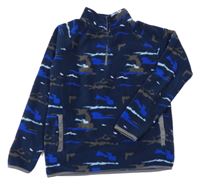 Tmavomodro-army fleecová mikina PRIMARK