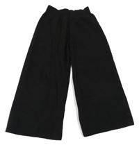 Černé wide leg pletené kalhoty 