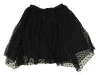Černá tylová puntíkatá sukně H&M