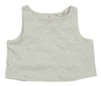 Bílý crop top květy H&M
