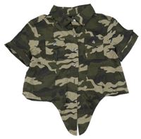 Khaki-hnědá army crop košile Firetrap 